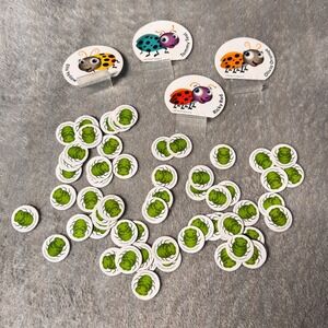 The Ladybug Game by Zobmondo 2004 Replacement‎ Pcs 4 Movers w/Stands & 61 Tokens